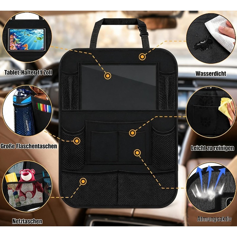 Tablet Accessories Bag - 터치스크린 태블릿 홀더와 수납 포켓이 있는