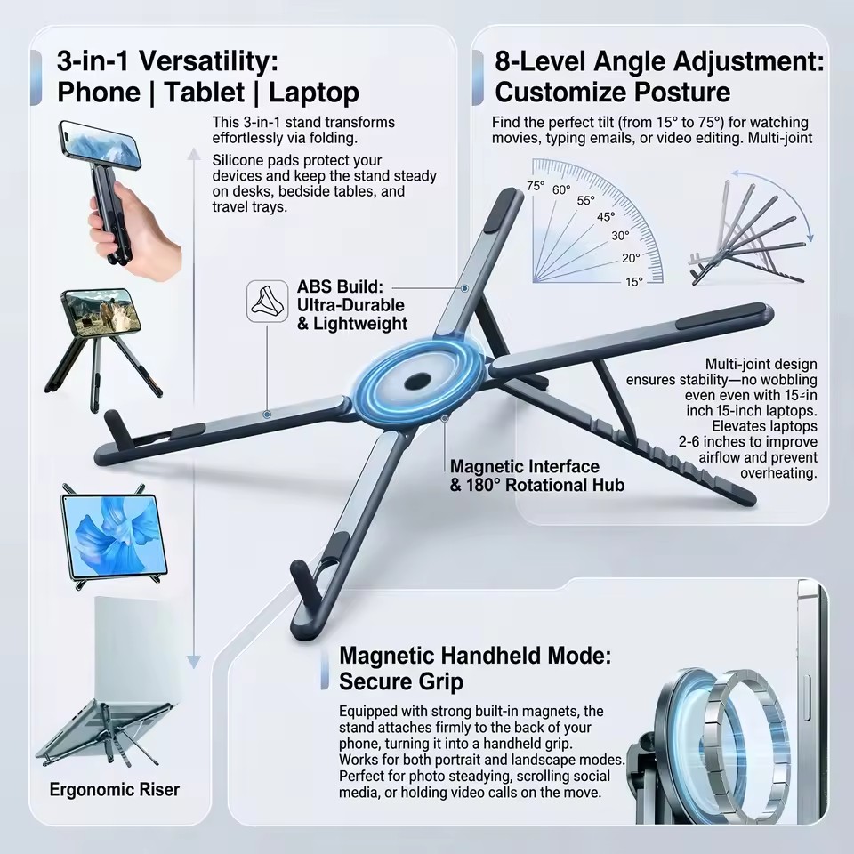 Tablet Ipad Accessories - 휴대용 자석식 휴대폰 거치대 & 셀카봉
