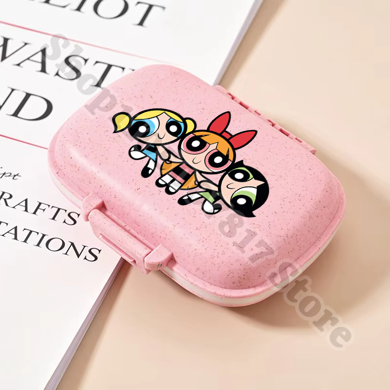 귀여운 파워퍼프걸 알약 보관함, 칸막이가 있는 휴대용  - Tablet Accessories Gifts 리뷰 및 가격