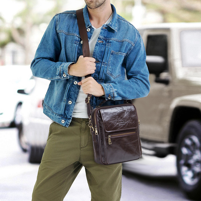 CONTACT'S 남성용 새 정품 가죽 메신저 백 캐주 - Tablet Shoulder Bag 리뷰 및 가격