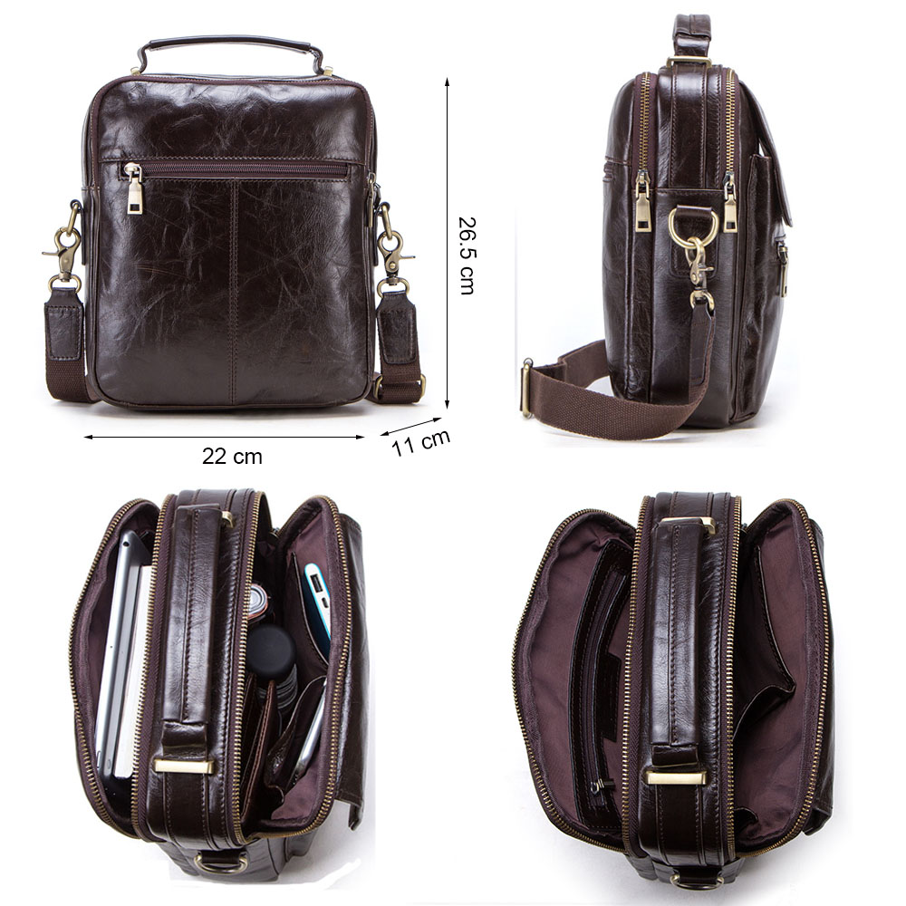 CONTACT'S 남성용 새 정품 가죽 메신저 백 캐주 - Tablet Shoulder Bag 리뷰 및 가격
