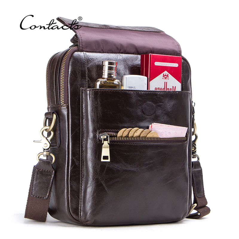 CONTACT'S 남성용 새 정품 가죽 메신저 백 캐주 - Tablet Shoulder Bag 리뷰 및 가격